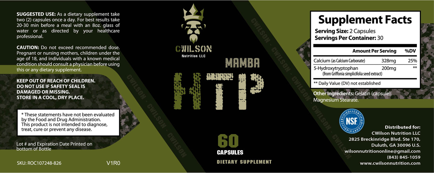 Mental Health Supplements | Mamba HTP | CWilson Nutrition LLC