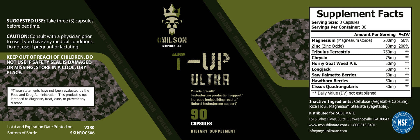 Testosterone Booster Supplements | T-UP Ultra | CWilson Nutrition LLC