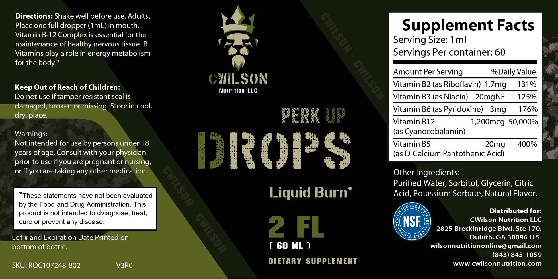 Dietary Supplement Drops | Energy Supplement | CWilson Nutrition LLC